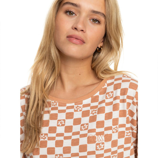 Roxy Γυναικεία κοντομάνικη μπλούζα Power Check - Crop Oversized T-Shirt